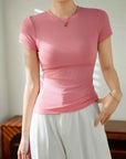 Solid color skinny top-D829