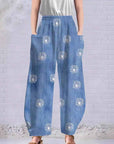Printed casual beach pants-D859