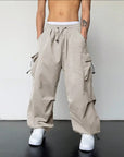 Oversize pants with multiple pockets-D131