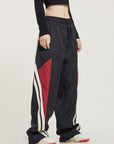 oversize pants with stitching lines-D31
