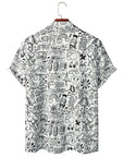 Printed short-sleeved shirt-D587