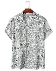 Printed short-sleeved shirt-D587
