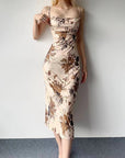 Mature oil painting dress-D453