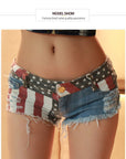 Low-rise denim ripped pants-D578