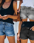 Summer ripped denim shorts-D135