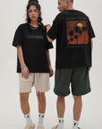 Sunset print tee-D498