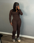 Solid color tracksuit-D591