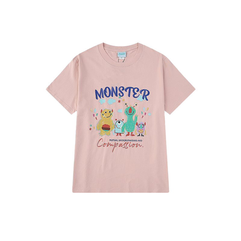 Letter print cartoon TEE-D398