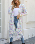 Fringed long cardigan coat-D788  | Inspanda