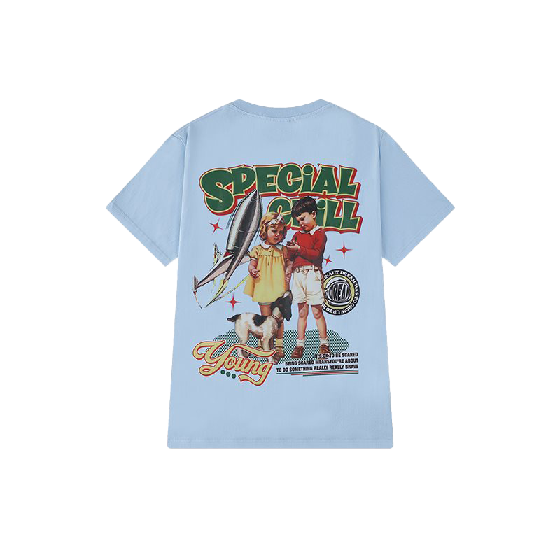 Letter print cartoon trend TEE-D399