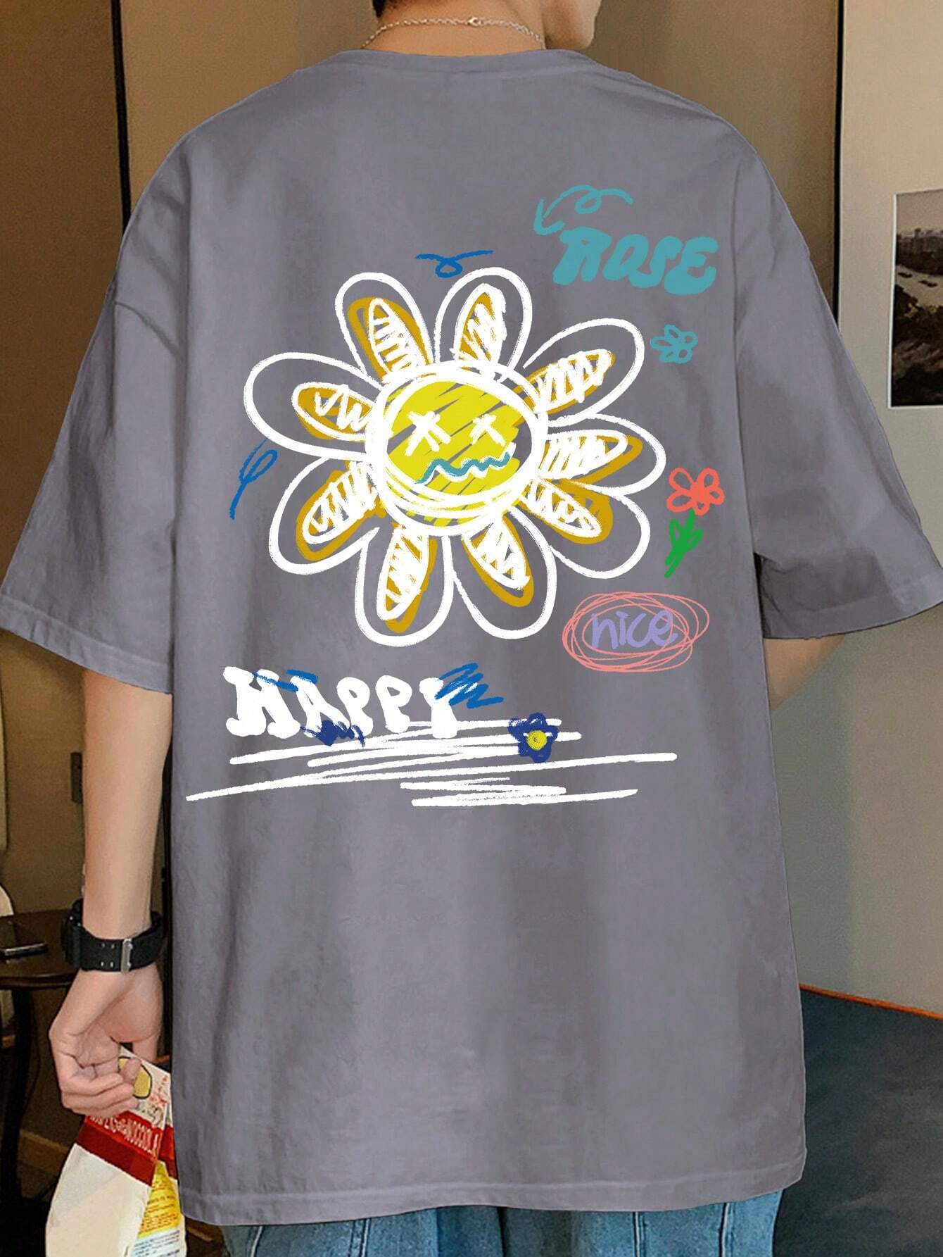 Trendy print T-shirt-D441 | Inspanda