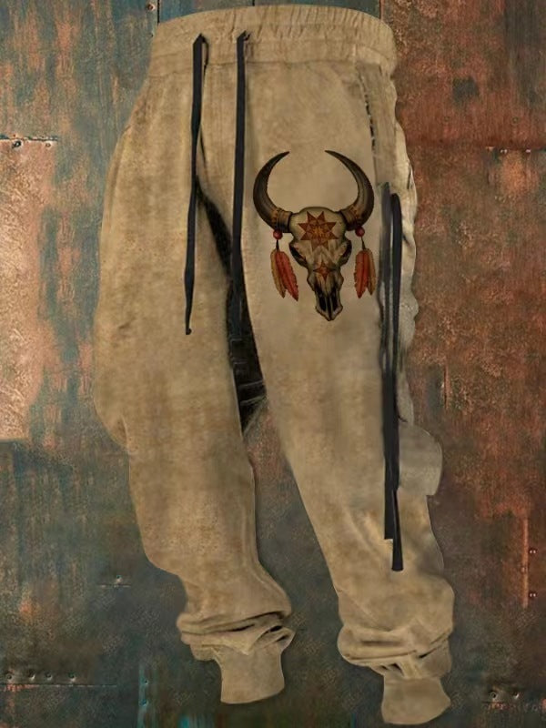 Retro trendy street pants-D404