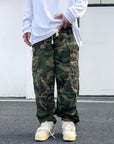 Drawstring camouflage pants oversize-D39
