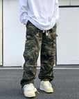 Drawstring camouflage pants oversize-D39