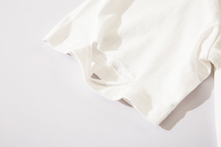 Ripped solid color short sleeves-D461